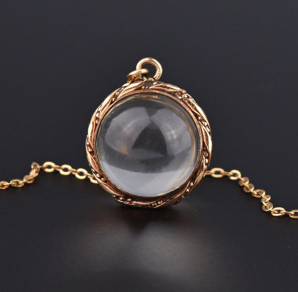 Victorian Pools of Light Rock Crystal Quartz Locket Pendant
