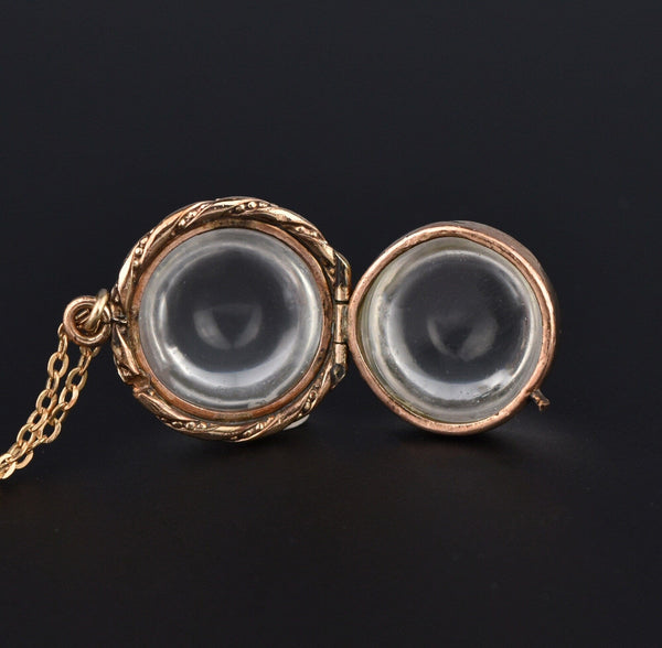 Victorian Pools of Light Rock Crystal Quartz Locket Pendant