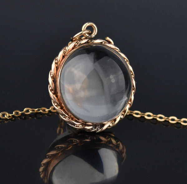Antique Victorian Pools of Light Rock Crystal Locket