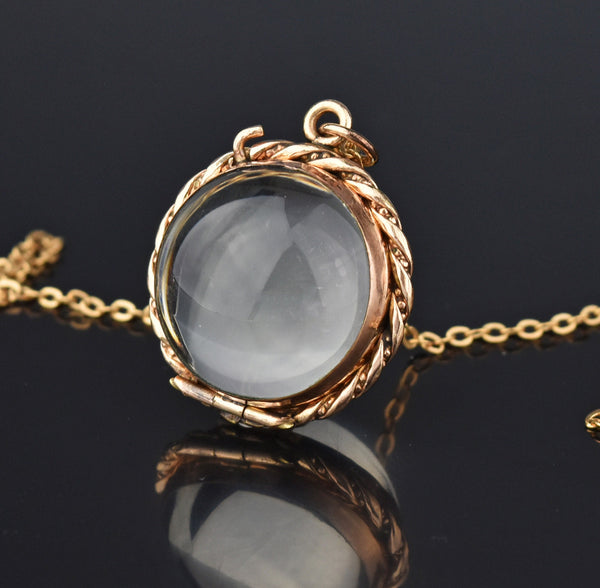 Antique Victorian Pools of Light Rock Crystal Locket