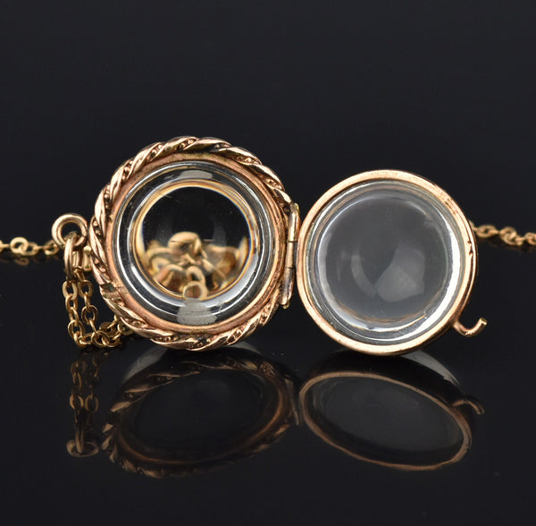 Antique Victorian Pools of Light Rock Crystal Locket