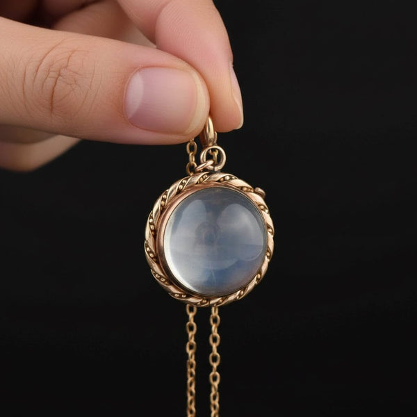 Antique Pools of Light Rock Crystal Locket Pendant