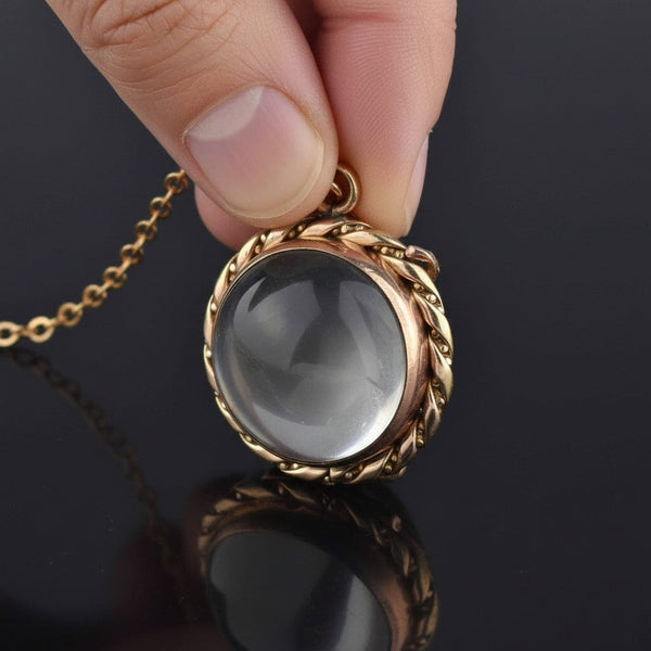 Antique Pools of Light Rock Crystal Locket Pendant