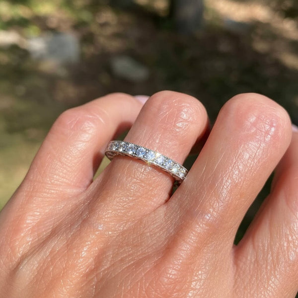 18K White Gold 1.50 CTW Diamond Eternity Band Ring