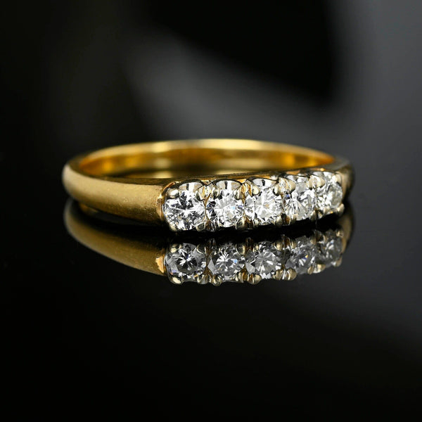 Classic Five Stone Diamond Ring Band in 14K Gold