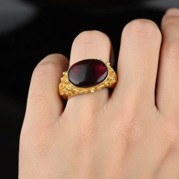 Etruscan 18K Gold East West Carnelian Signet Ring