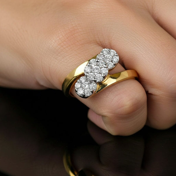 Exceptional 14K Gold 1 CTW Diamond Cluster Ring - Boylerpf