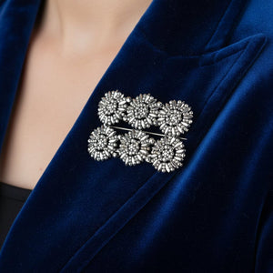 Large Starburst Antique Georgian Cut Steel Brooch - Boylerpf