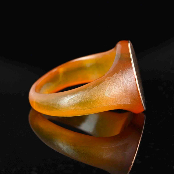 Antique Victorian Tortoiseshell Pique Gold Signet Ring