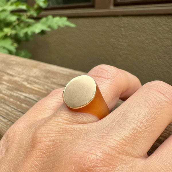 Antique Victorian Tortoiseshell Pique Gold Signet Ring