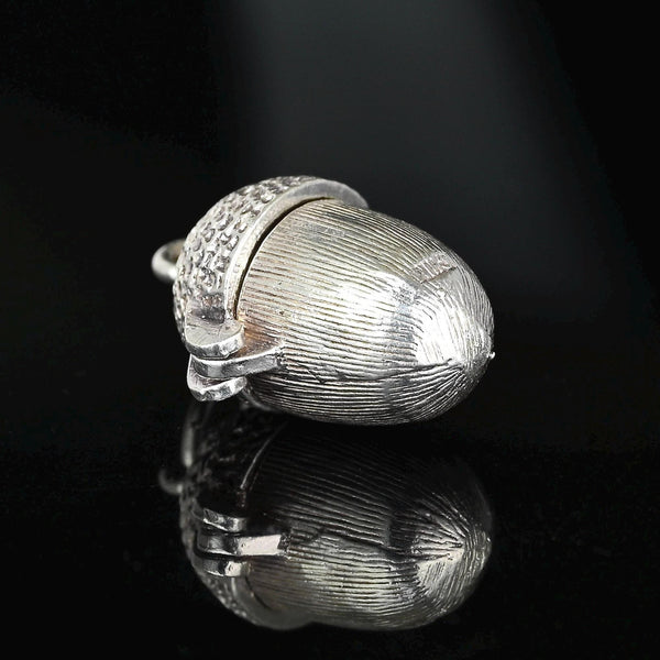 Sterling Silver Acorn Pendant Opening Squirrel Charm - Boylerpf