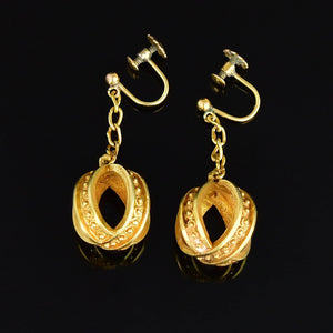 Antique Etruscan Sphere Ball Cutout Drop Earrings - Boylerpf