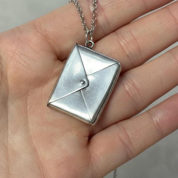 Antique Adie & Lovekin Stamp Holder Pendant Necklace Sterling - Boylerpf