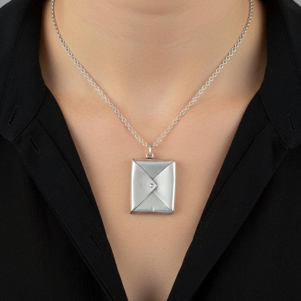 Antique Adie & Lovekin Stamp Holder Pendant Necklace Sterling - Boylerpf