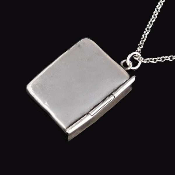 Antique Adie & Lovekin Stamp Holder Pendant Necklace Sterling - Boylerpf