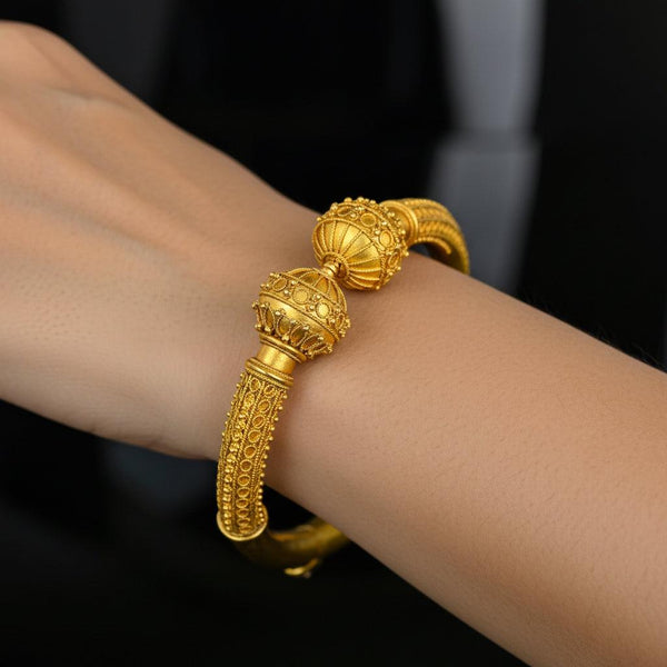 Antique Victorian 15K Gold Etruscan Cannetille Bangle Bracelet