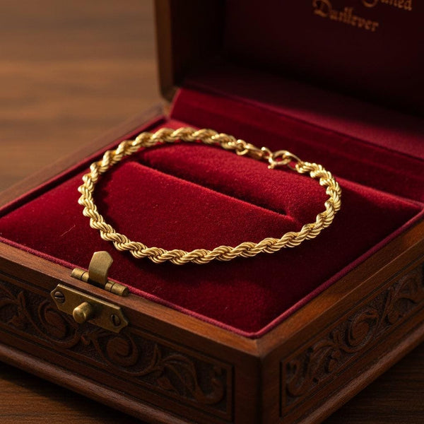 Vintage 9K Gold Rope Chain Bracelet | English Hallmarked