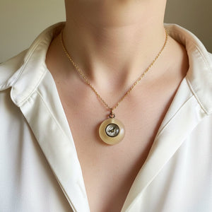 Antique Victorian Compass Pendant Agate Good Luck Charm - Boylerpf