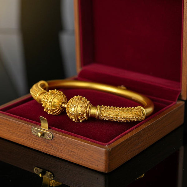 Antique Victorian 15K Gold Etruscan Cannetille Bangle Bracelet
