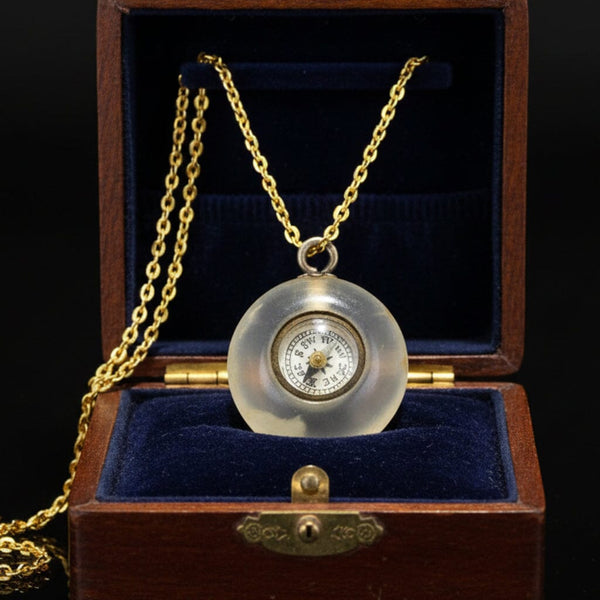 Antique Victorian Compass Pendant Agate Good Luck Charm - Boylerpf