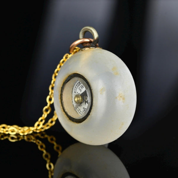 Antique Victorian Compass Pendant Agate Good Luck Charm - Boylerpf