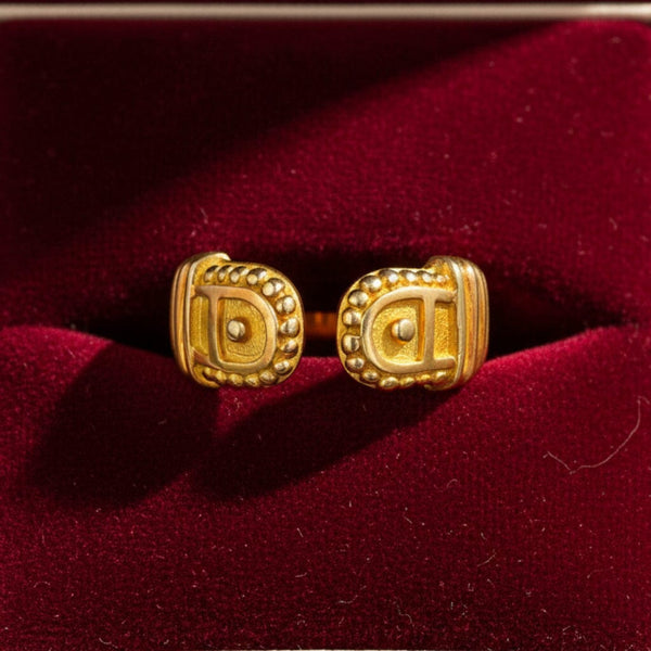 Vintage 14K Gold Wide Band Ring Stackable Wedding Band