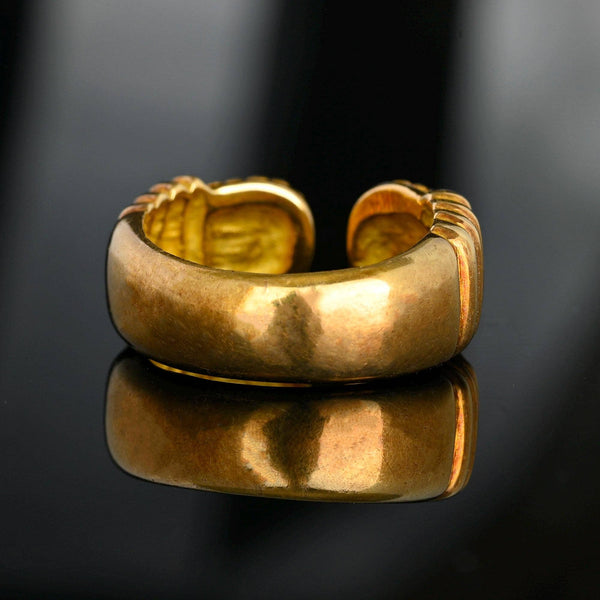 Vintage 14K Gold Wide Band Ring Stackable Wedding Band