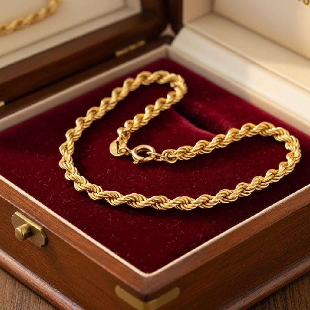 Vintage 9K Gold Rope Chain Bracelet | English Hallmarked – Boylerpf
