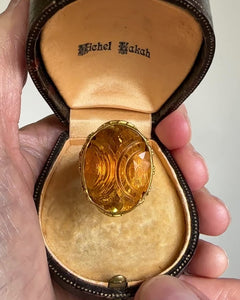 Luna Felix Citrine Ring 18K Gold Artisan Statement Ring - Boylerpf