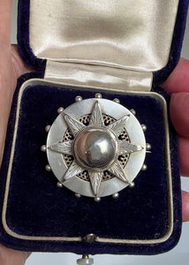 Antique Victorian Sterling Silver Target Star Brooch - Boylerpf