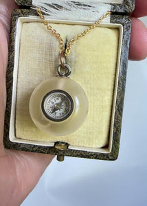Antique Victorian Compass Pendant Agate Good Luck Charm - Boylerpf
