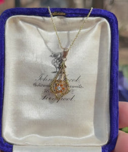 ON HOLD Antique Diamond Buttercup Necklace in 10K Gold - Boylerpf