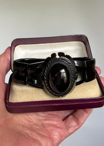 Antique Victorian Whitby Jet Mourning Bracelet - Boylerpf