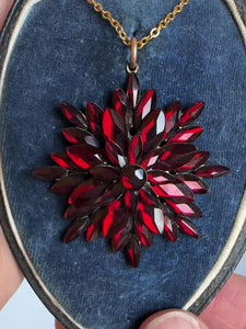 Antique Victorian Vauxhall Glass Starburst Pendant Necklace - Boylerpf