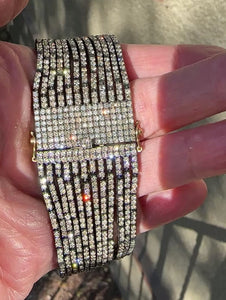 Vintage 14K Gold 17.73 Carat Diamond Cuff Bracelet - Boylerpf