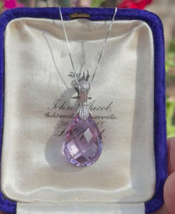 Vintage Amethyst 9K White Gold Pendant - Boylerpf