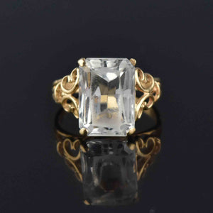 Vintage 14K Gold 8.5 CTW Aquamarine Ring, Sz 7.75 - Boylerpf