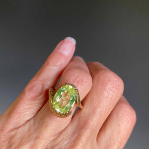 Vintage Gold 7 CTW Green Spinel Bypass Ring - Boylerpf