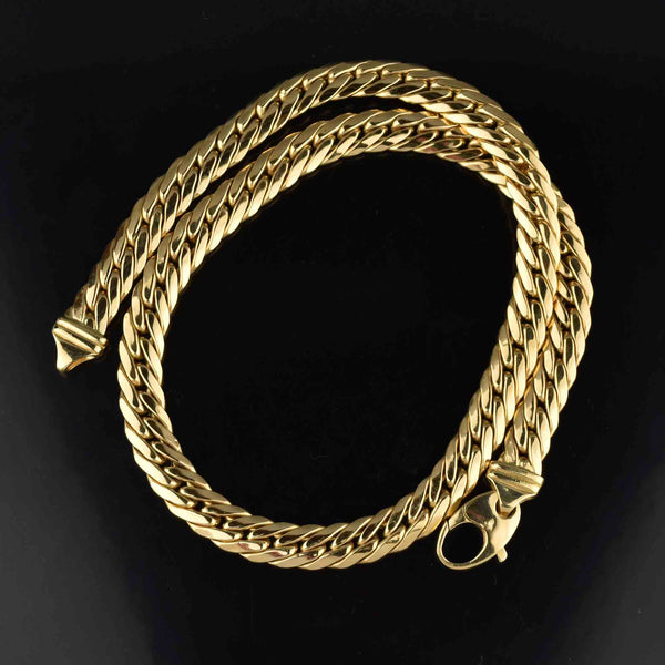 Estate Solid 18K Gold Flat Curb Chain Necklace, 57 gms - Boylerpf