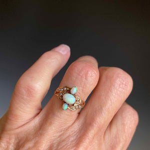 Antique Victorian Opal Seed Pearl Ring - Boylerpf