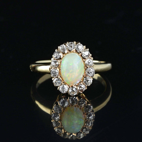 Vintage Opal Diamond Cocktail Ring 12ct Opal 4ct Diamond – Antique  Jewellery Online