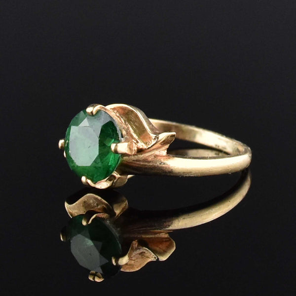 Vintage 10K Gold Green Spinel Ring, Sz 7.5 - Boylerpf