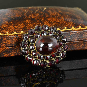 Victorian Bohemian Cabochon Garnet Brooch - Boylerpf