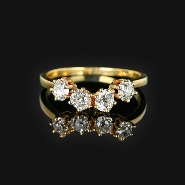 Antique 1.15 CTW Mine Cut Diamond Ring in 14K Gold - Boylerpf