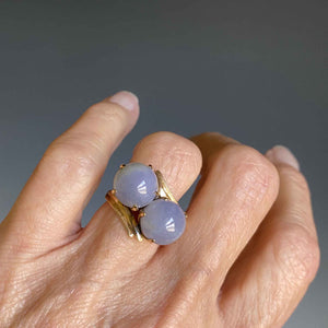 Lavender Jade Ball 14K Gold ByPass Ring - Boylerpf