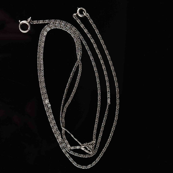 Vintage Art Deco Y Chain Sterling Silver Necklace - Boylerpf