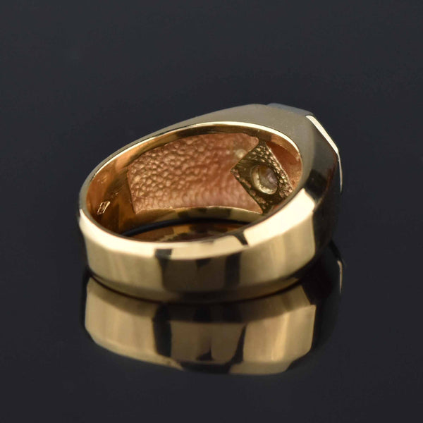 Mens 14K Gold Diamond Signet Ring, .50 Carats - Boylerpf