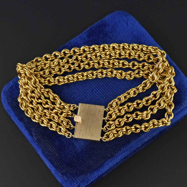 Wide Heavy Double Cable Chain 14K Gold Bracelet - Boylerpf