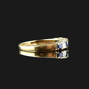 Vintage 10K Gold Diamond Sapphire Ring - Boylerpf