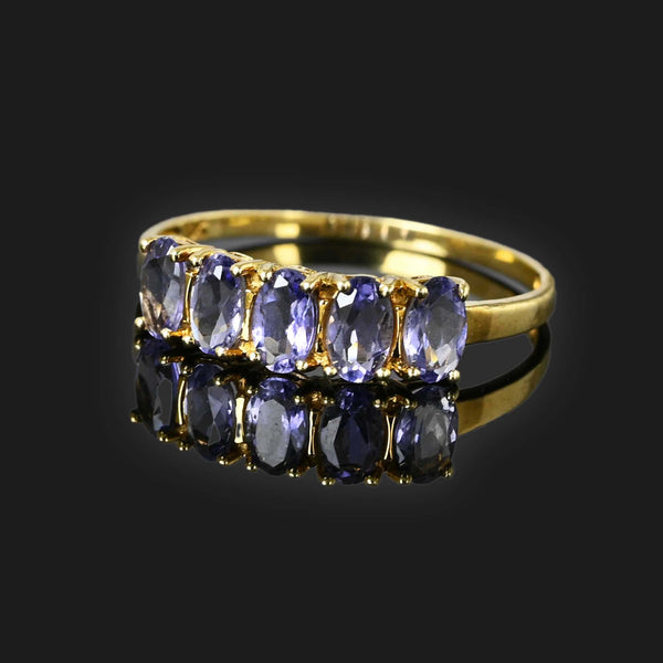 Vintage Five Stone Tanzanite Ring in Gold - Boylerpf